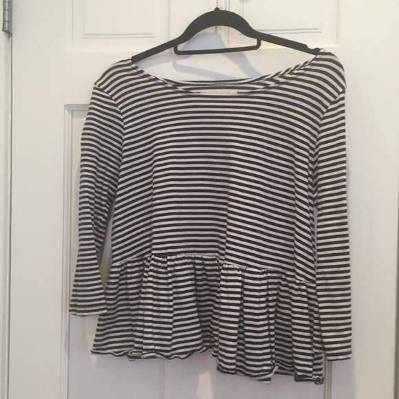 Gently used black/white striped shirt - Picture 1 of 3